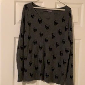 V neck 360 Cashmere 100% cashmere gray sweater